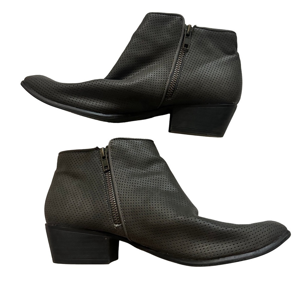Esprit Women’s Tara Grey Pebbled Vegan Leather Zip Ankle Boot Size 9 M Boho